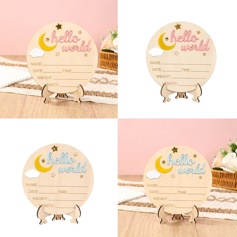 1pc Newborn Announcement Sign Hello World