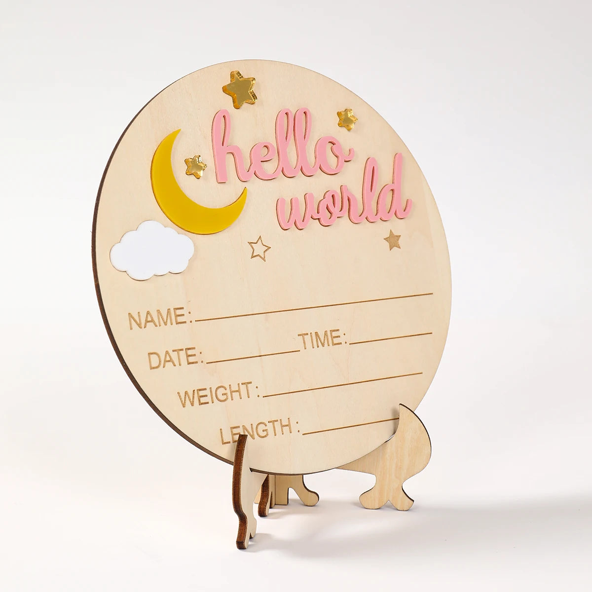 1pc Newborn Announcement Sign Hello World