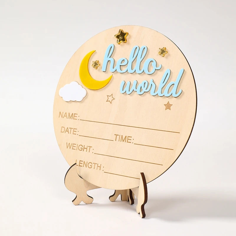 1pc Newborn Announcement Sign Hello World